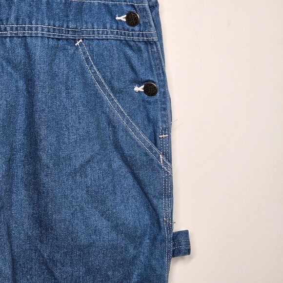 70s-80s Roebucks Blue‎ Denim Overalls Straps Utility Workwear Men's L - Picture 5 of 15